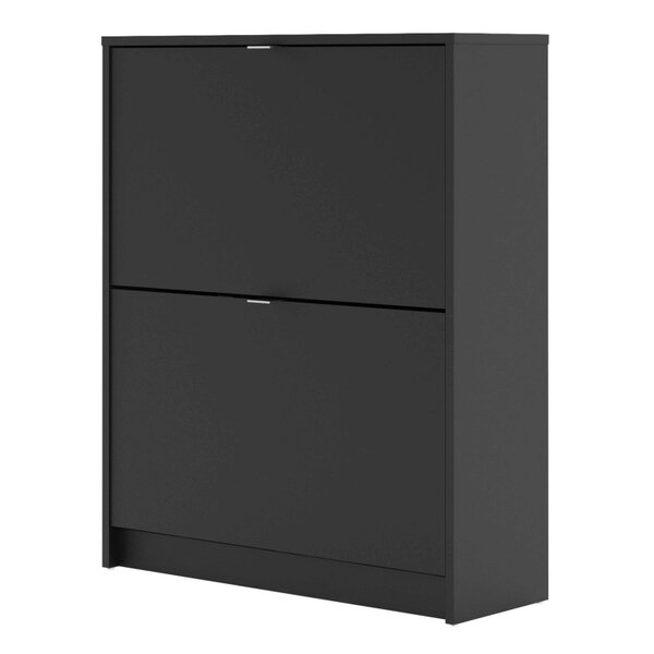 Wyld Haus Prague Black Shoe Cabinet 2 Flip Down Doors
