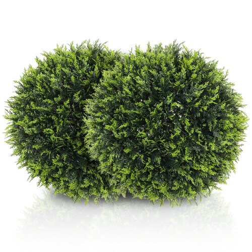 Wyld Haus Zilolo Set Of 2 Artificial UV Resistant Topiary Ball Plants H8 45cm Green