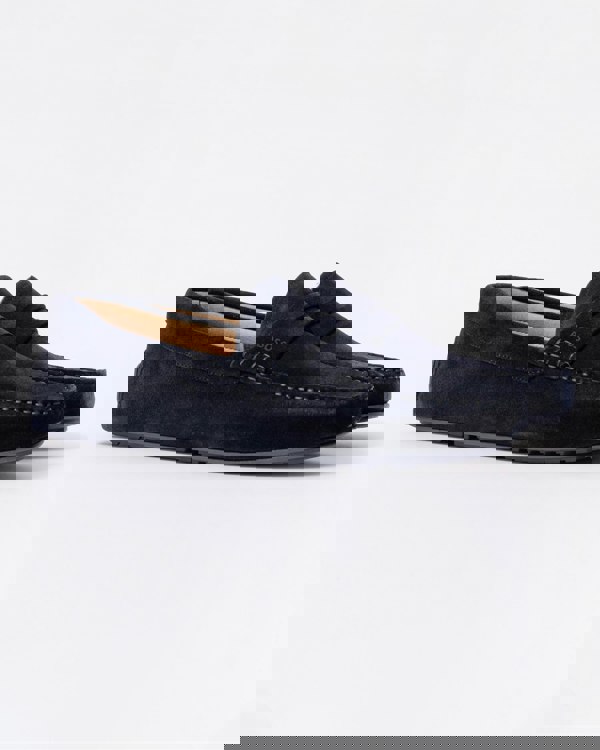 BOSS Orange Noel Mens Suede Driving Moccasins - Dark Blue 401