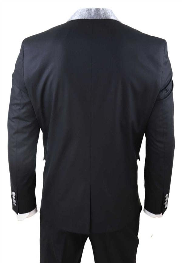 TruClothing Men's 4 PieceBlack Tailored Wedding Suit
