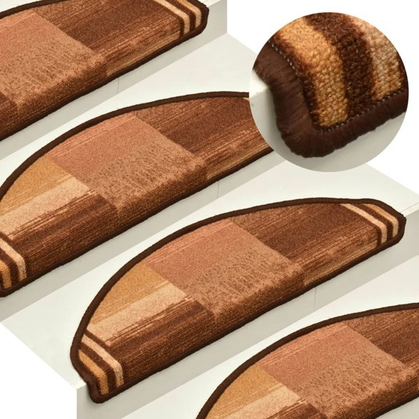 Berkfield Stair Mats Self-adhesive 5 pcs 65x21x4 cm Brown