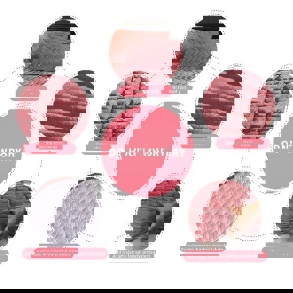 Anyhouz Anycozy Mattress Cover Navy Blue Queen Size Crystal Velvet Thicken Quilted Warm Soft Plush Bed Sheet