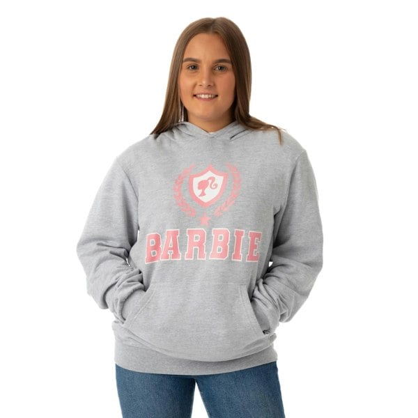 Barbie Womens/Ladies Collegiate Logo Marl Hoodie - Grey