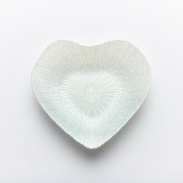 Glass Bowl - Heart Design - Silver