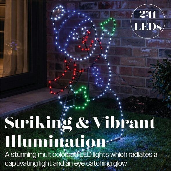 Scotts of Stow Xmas Haus  Multicolour Micro LED Metal Silhouette Snowman Outdoor with Timer
