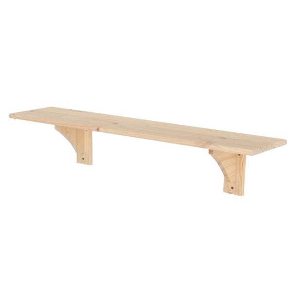 Core Products Complete Shelf Kit, Solid Pine Unfinished Board & 2 Brackets