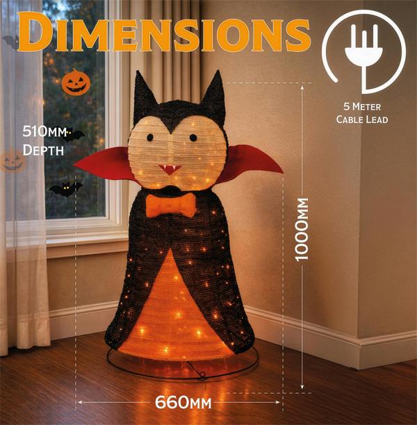 Fxlab Pop-Up 80L Orange LED Foldable Vampire Outdoor Halloween