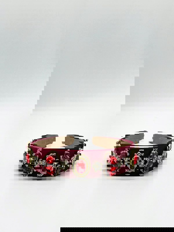 SVNX Heart Embellished Headband In Red