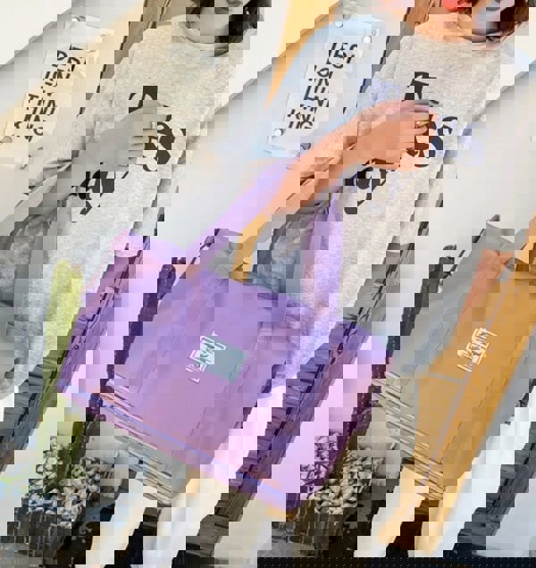 Anymom Mommy Baby Changing Bag Black Waterproof Handbag Expandable Size With Zipper