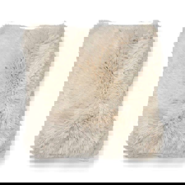 Long-Wool Sheepskin Cushion | 52x52 cm Beige/Linen
