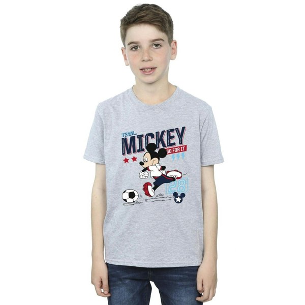 Disney Boys Mickey Mouse Team Mickey Football T-Shirt - Sports Grey