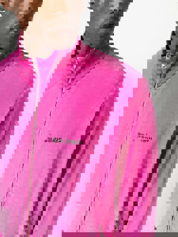 Palm Angels Velvet Track Jacket Pink - Supplied FashionPALM ANGELS