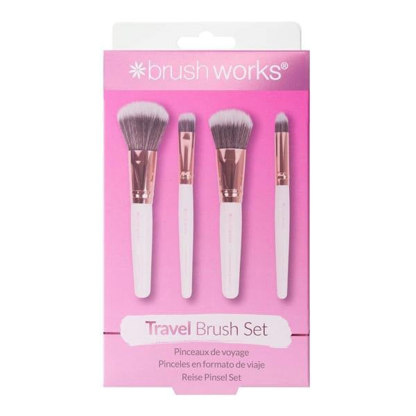 Brushworks White & Gold Travel Makeup Brush Set