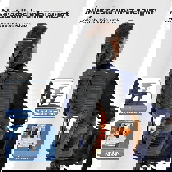 Levede Office Computer Chair Mesh Ergonomic Lumbar Support with 3D Armrest Headrest