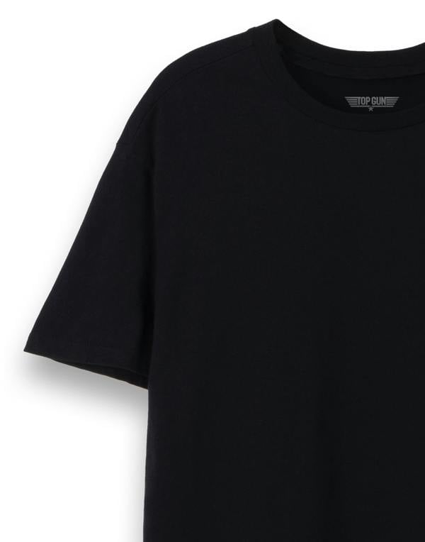 Top Gun Mens Black F-14 Fighter Jet Badge Short Sleeved T-Shirt