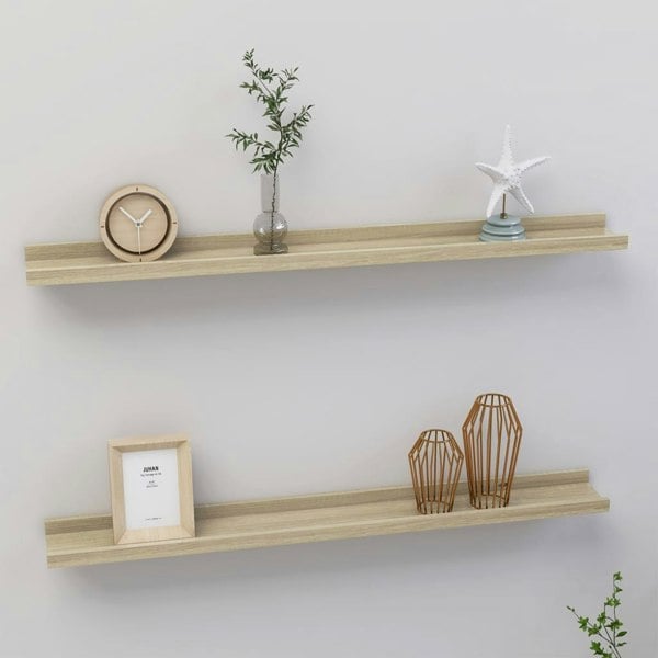 Berkfield Wall Shelves 2 pcs Sonoma Oak 80x9x3 cm