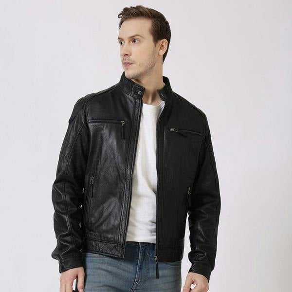 Moto Leather Jacket Roman Black 2385 2