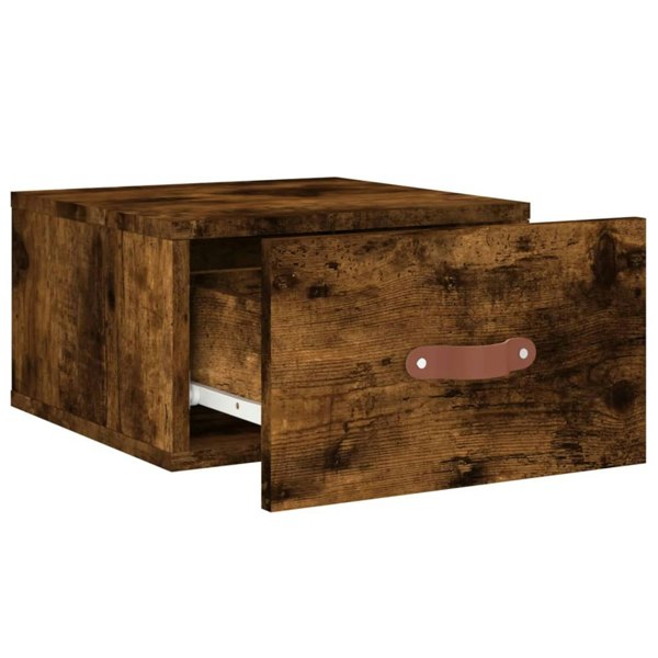 Berkfield Wall-mounted Bedside Cabinet Smoked Oak 35x35x20 cm