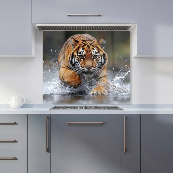 Warren Reed Tiger Hunting Glass Kitchen Splashback - 00047