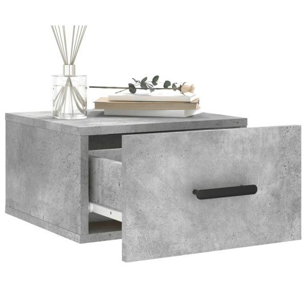 Berkfield Wall-mounted Bedside Cabinet Concrete Grey 35x35x20 cm