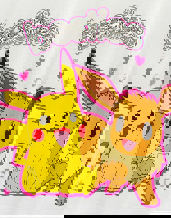 Pokemon Unisex Kids White Pikachu, Eeevee Short Sleeve Short Leg Pyjama Set