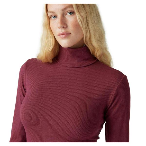 Levis Womens/Ladies Slim Turtleneck - Burgundy - 
