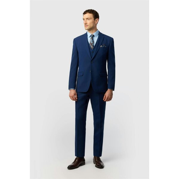 Limehaus Tailored Fit Blue Stretch Jacket
