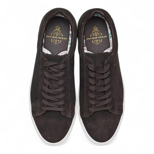Antique Rogue Men’s Brown Suede Leather Trainer Sneaker Shoes - Gibbs