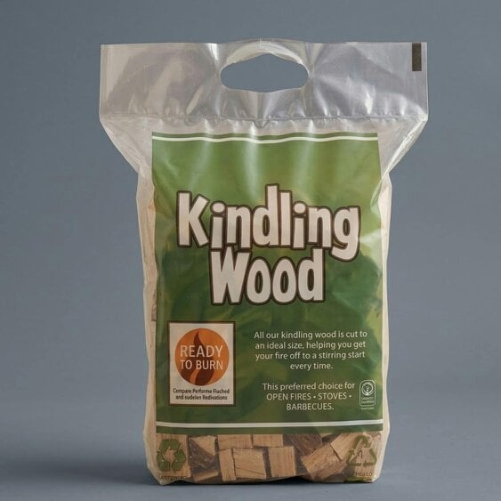 2kg Kindling Wood Carry Bag Premium Wood for Fireplaces, Stoves & BBQs