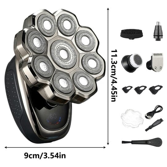 Havendro 9D Bald Head Shavers Cordless Electric Shaver Wet Dry Rotary Razor for Men Tool