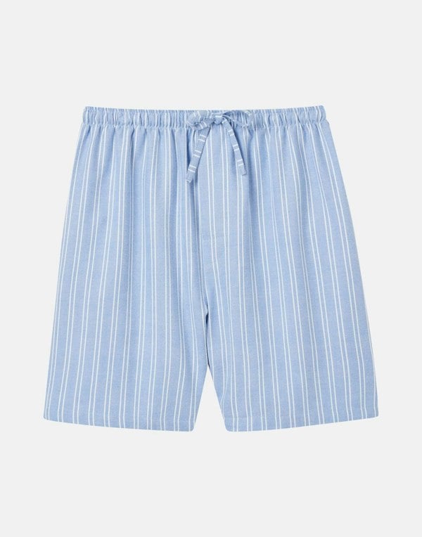 British Boxers Men's Brushed Cotton Sleep Shorts – Westwood Blue Stripe