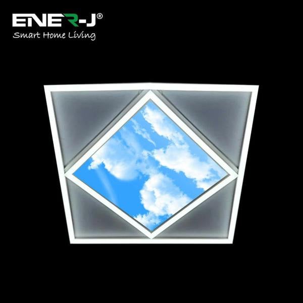 ENER-J 60x60cm Diamond Sky & Cloud Ceiling LED Panel Light - 70W, Cool White | Pack of 4 - 6500K