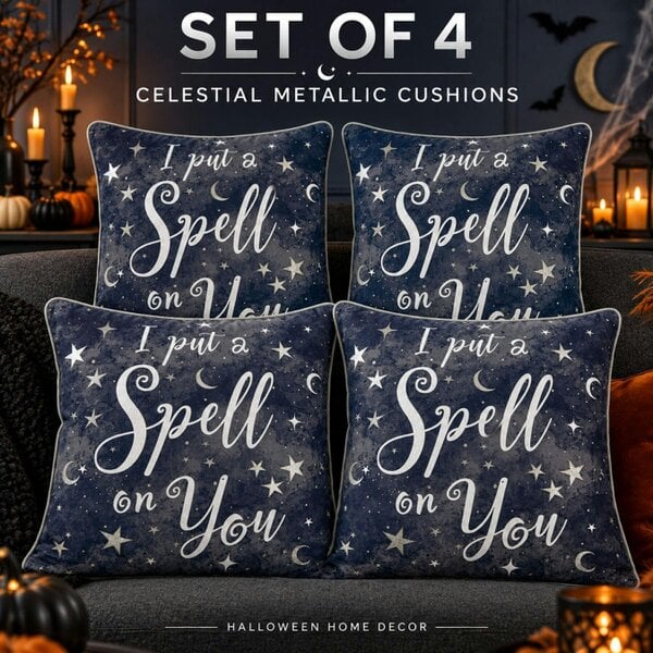 Smart Living Celestial Stars Halloween Filled Cushions 18 x 18 Inch Set of 2 or 4 - 4 Pairs