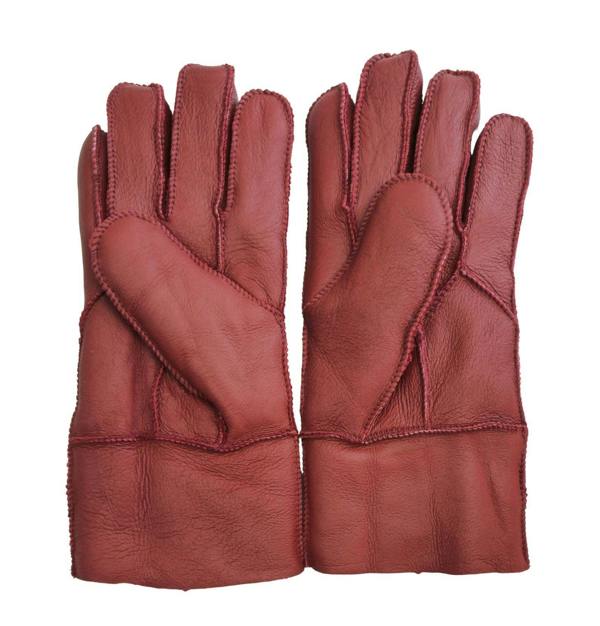Infinity Leather Unisex Sheepskin Leather Gloves with Roll Up/Down Cuff