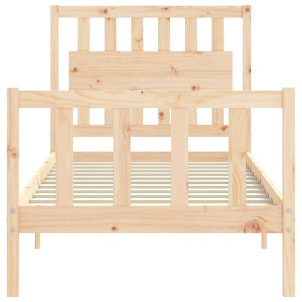 Berkfield Bed Frame with Headboard 90x200 cm Solid Wood