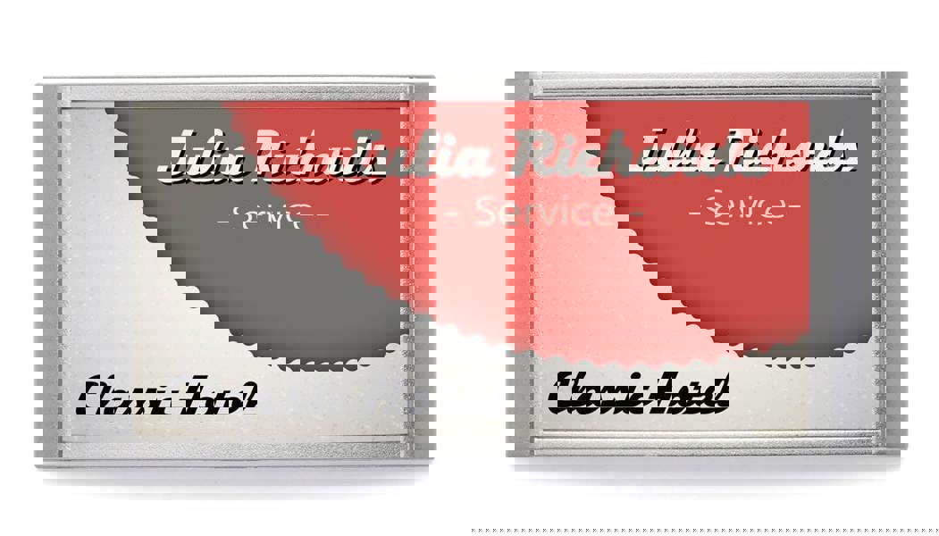 Durable Classic Magnetic Name Tag ID Badge Holders + Inserts | 10 Pack | 30x65mm