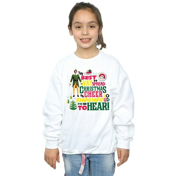 Elf Girls Christmas Cheer Sweatshirt - White