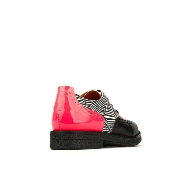 Embassy London The Artist - Optical Zebra - Womens Italian leather shoe with rubber sole and broguing