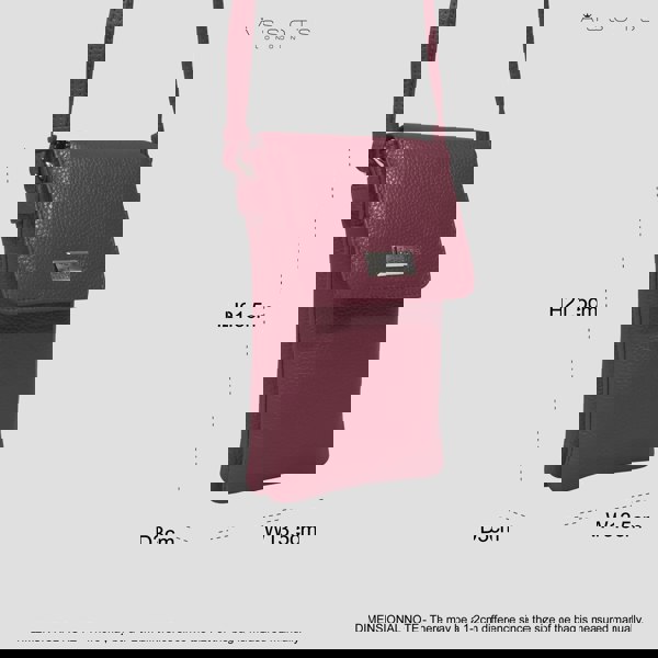 Assots London 'MARIA' Pink Pebble Grain Real Leather Crossbody Phone Bag