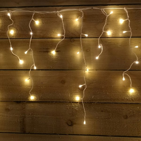 Samuel Alexander 300 LED 7.5m Premier Christmas Outdoor 8 Function Icicle Lights in Warm White