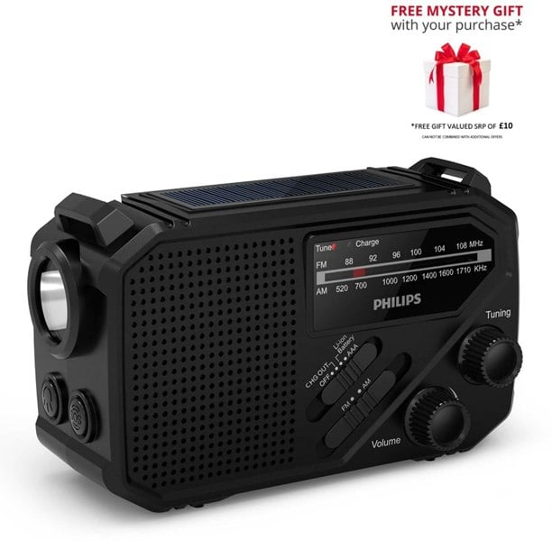 Philips TAR1609-00 Portable Radio Torch SOS Alarm - Free Gift RRP £10!