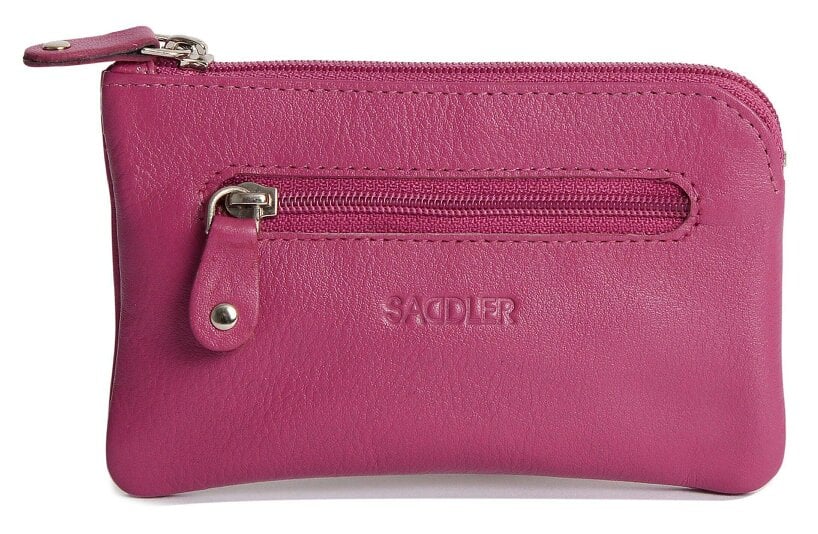 SADDLER Compact Leather Coin & Card Purse "Ellie" – Handmade by Saddler | RFID Protected & Gift Boxed | With Front Zip Pocket & Key Holder