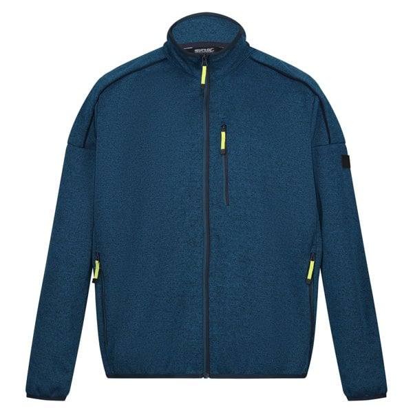 Regatta Mens Kassam Marl Full Zip Fleece Jacket - Moroccan Blue/Navy Marl