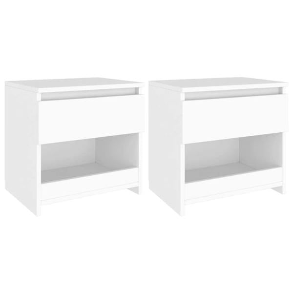 Berkfield Bedside Cabinets 2 pcs White 40x30x39 cm Engineered Wood