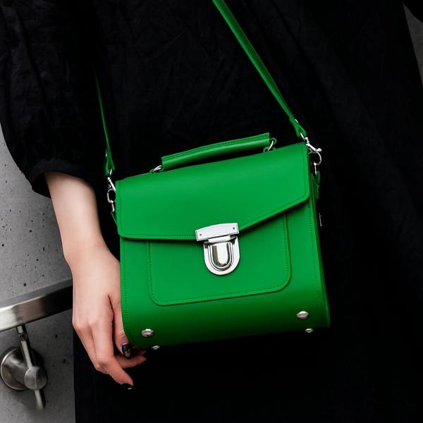 Zatchels Leather Sugarcube Handbag - Green - In Stock & Ready to Ship