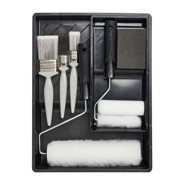Harris Essentials Paint Roller & Tray Set (Pack of 11) - Black/White - 