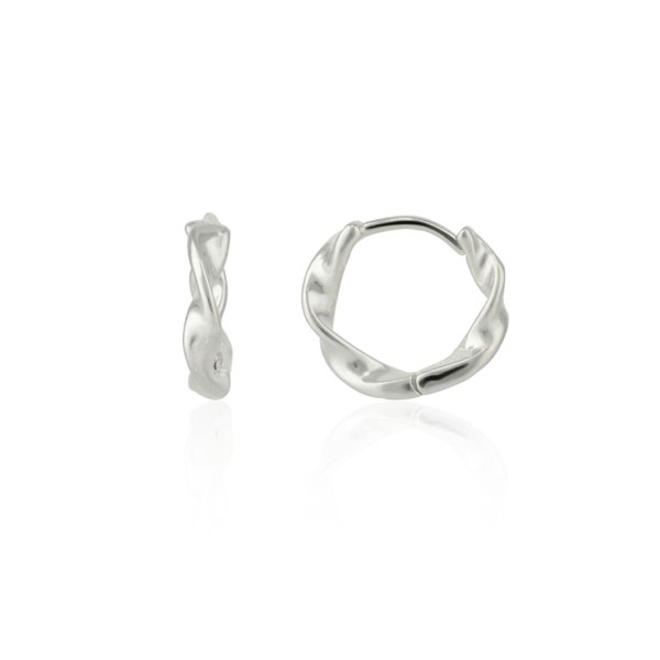 Spero London Naturally Twisted Molten Sterling Silver Hoop Earrings