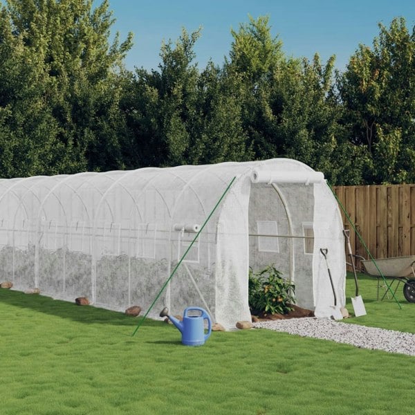 Berkfield Greenhouse with Steel Frame White 44 m�__ 22x2x2 m
