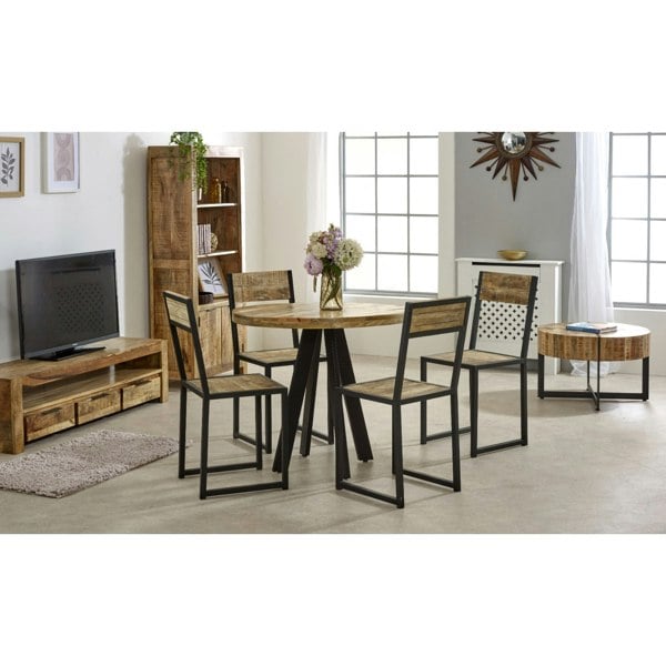 IH Design Valor Mango Wooden Bookcase With 2 Doors