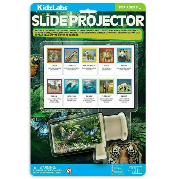 4M Kidzlabs Slide Projector Wildlife | Kids Projectors with Animal Slides